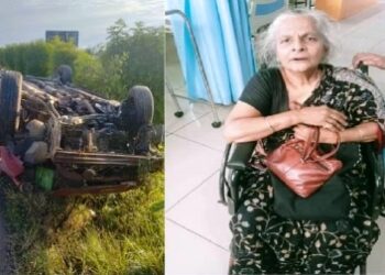 हाइवे पर अनियान्तरित होकर पलटी कार हुआ बड़ा हादसा